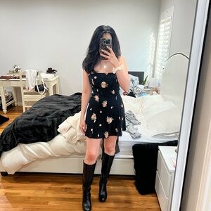 Reformation Floral Black Dress